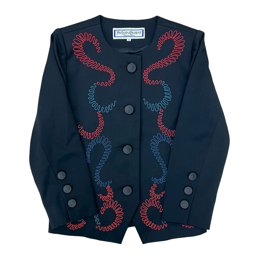 ノーカラージャケット　YVES SAINT LAURENT YVES SAINT LAURENT イヴ・サンローラン ノーカラージャケット – Trip
