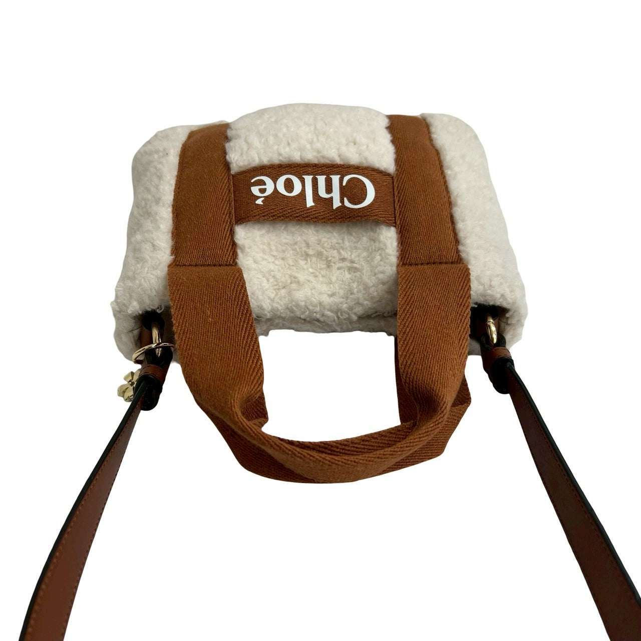Chloe / クロエ | リバーシブル ムートン ボア ベスト | 34 | ベージュ / ダークブラウン | レディース Chloe/クロエ】ミリタリーバックロゴムートンジャケット入荷いたしまし