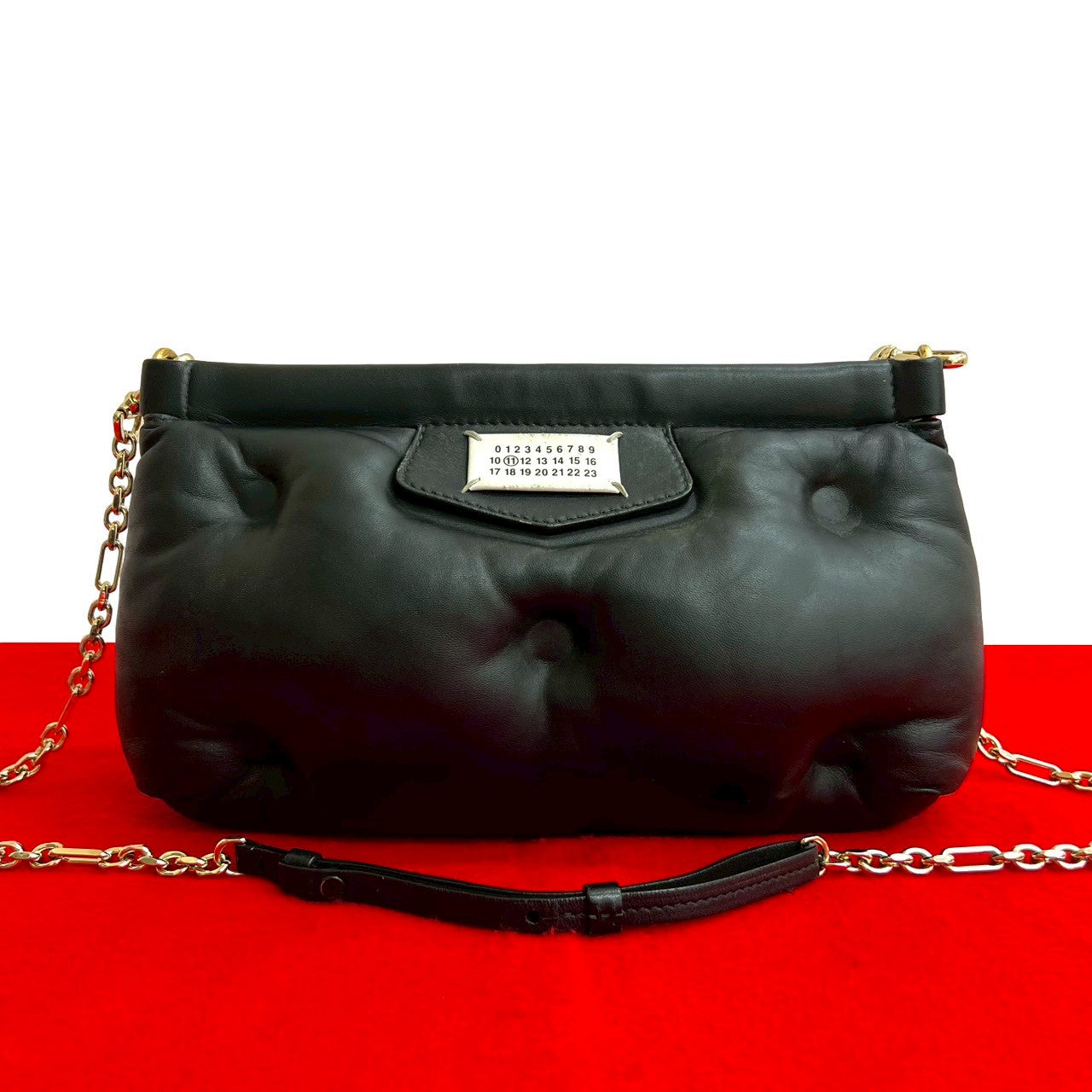 確実正規品 Maison Margiela グラムスラム ハンドバッグ 黒 VIP SALE《マルジェラ》グラム スラムクラシック ミディアム (Maison