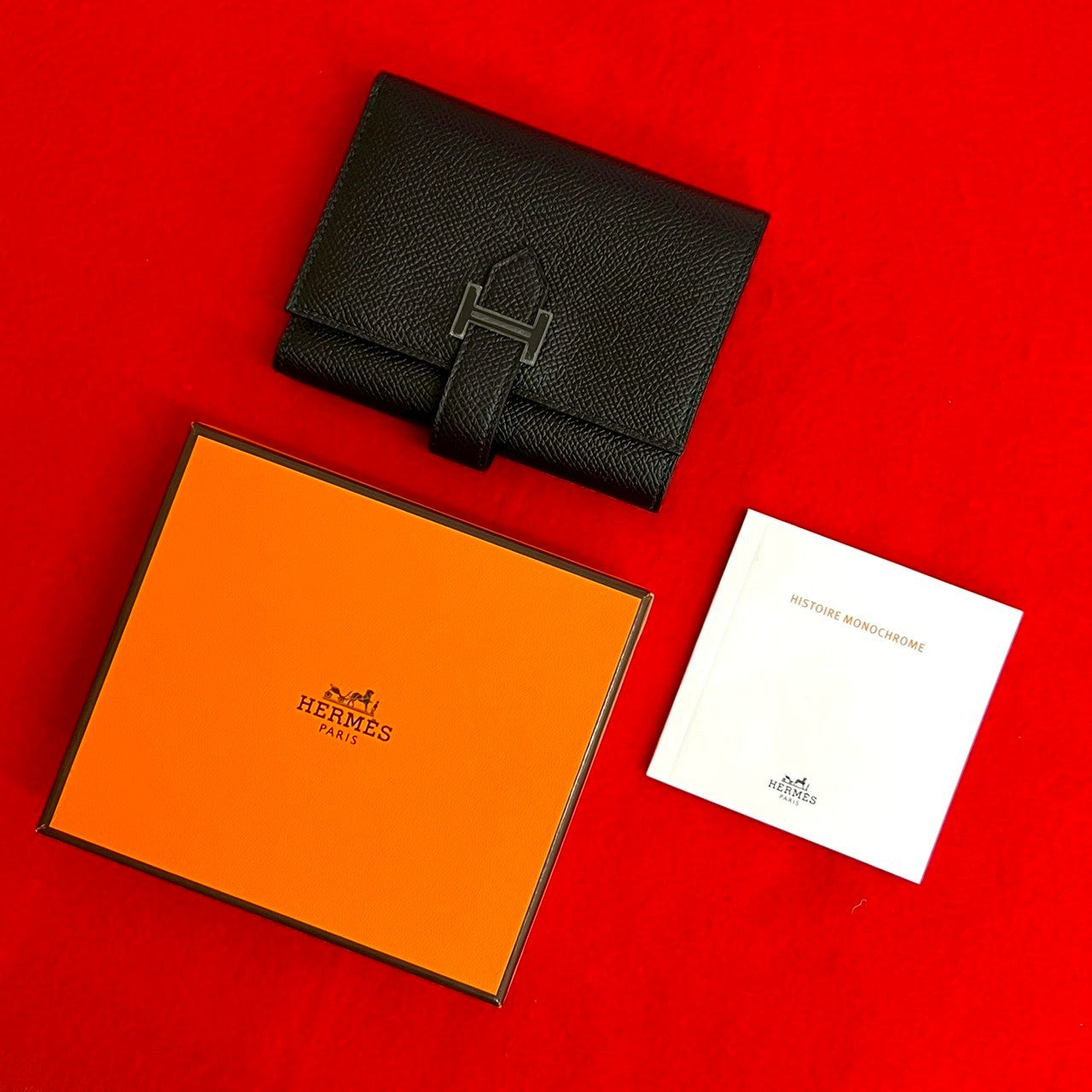 HERMES エルメス ベアン コンビネ モノクローム 三つ折り財布 – Trip