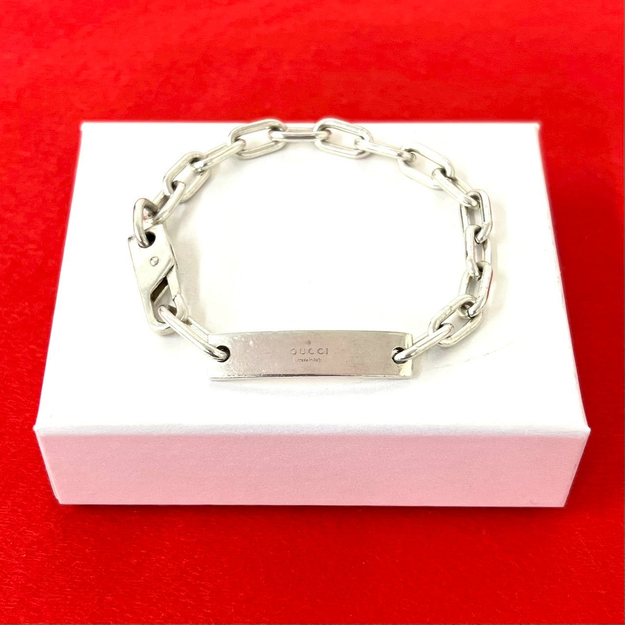 GUCCI グッチ (Vintage) IDプレート チェーンブレスレット – Trip