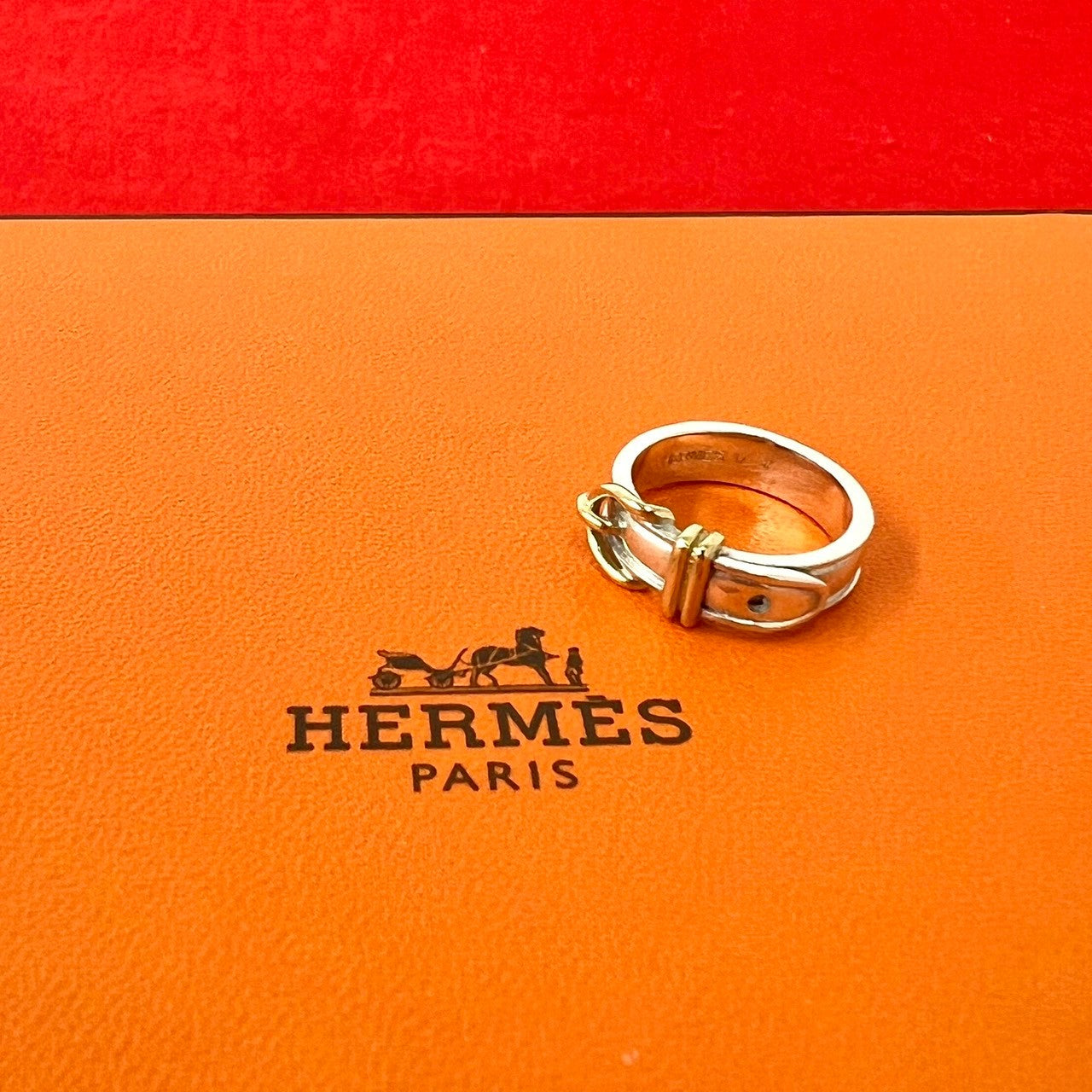 エルメス サンチュール リング YG HERMES エルメス (Vintage) サンチュール リング 925 K18 750YG 指輪