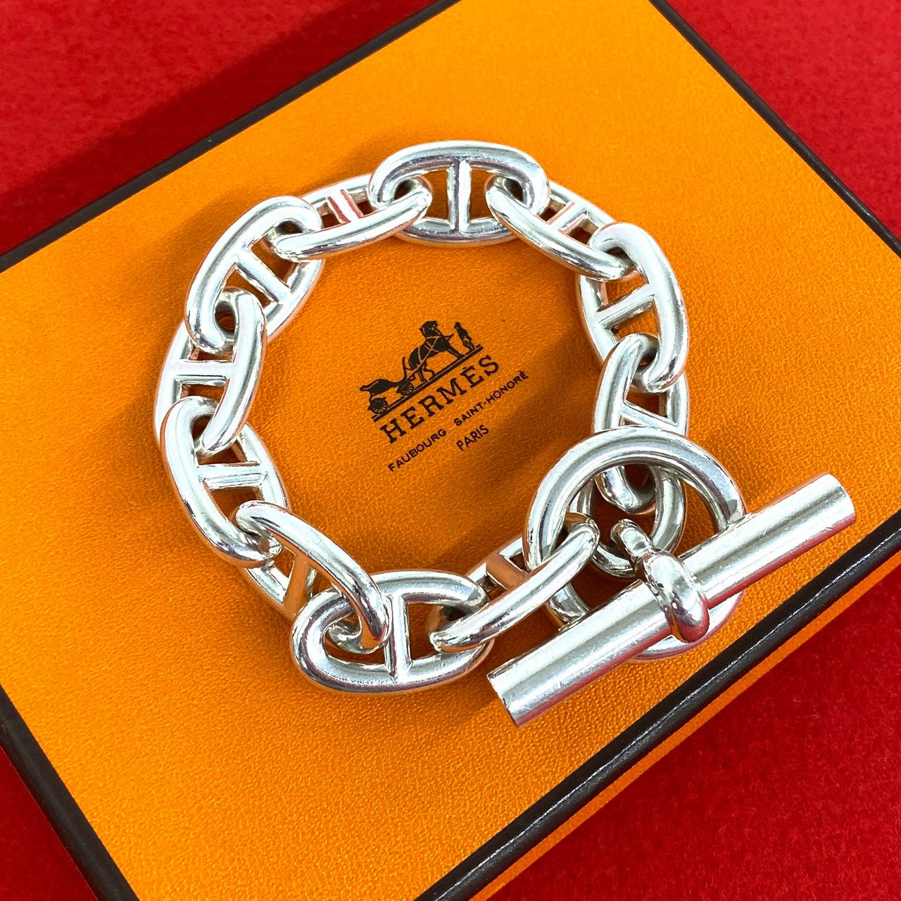 HERMES エルメス シェーヌダンクル MM 16コマ ブレスレット – Trip
