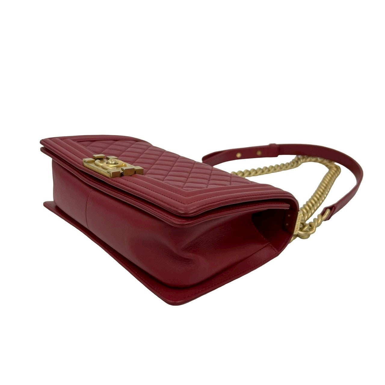 Miy  シャネルボーイ Small boy chanel handbag, Calfskin & ruthenium-finish metal, black