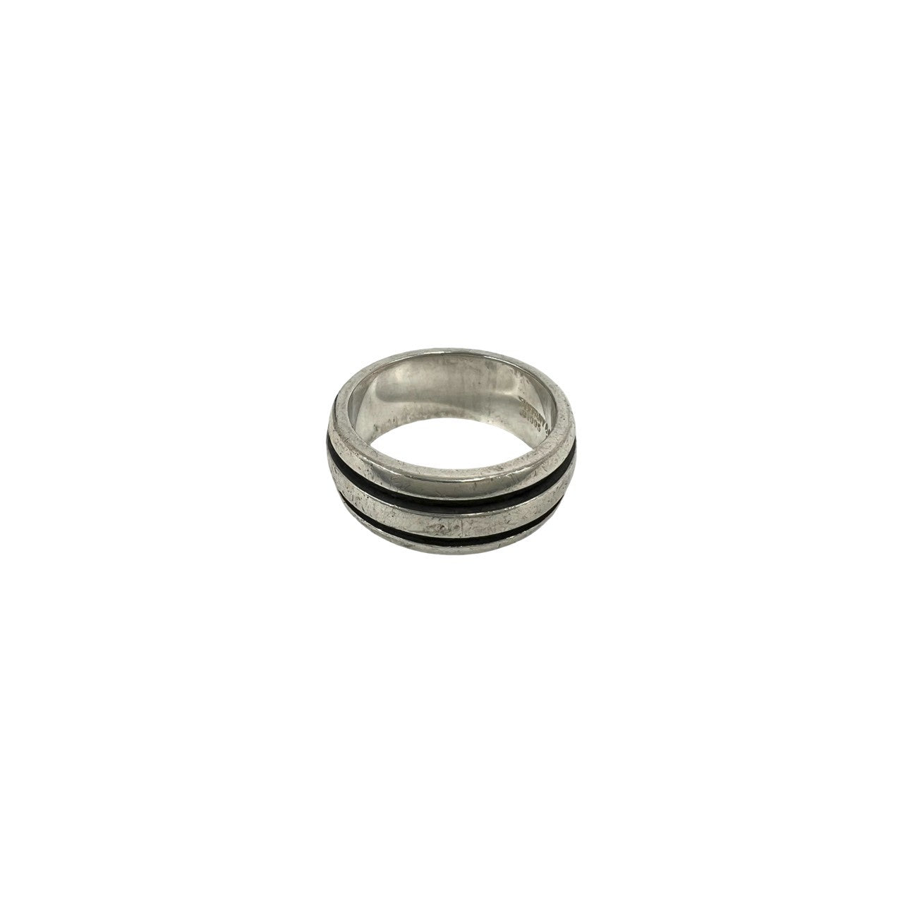 【美品】ティファニー　シルバー グルーブド リング　ダブルライン 18号 TIFFANY&Co. ティファニー (Vintage) グルーブド ダブルライン リング