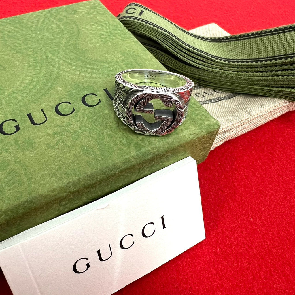 GUCCI グッチ インターロッキングG アラベスク リング 指輪 17号 – Trip