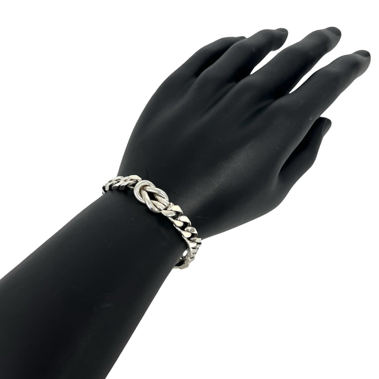 【美品】20cmティファニー センターノット 喜平チェーン ブレスレット SV TIFFANY&Co. ティファニー (Vintage) センターノット 喜平