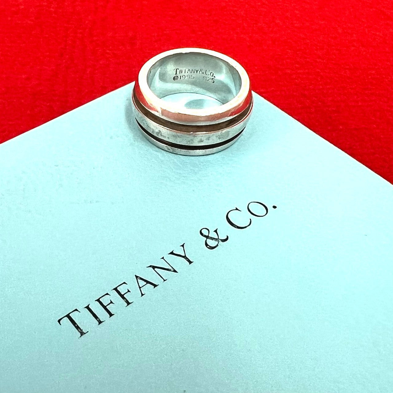 ティファニー　グルーブドリング　ダブルライン　リング　指輪　研磨済み　13号 TIFFANY&Co. ティファニー (Vintage) グルーブド ダブルライン リング