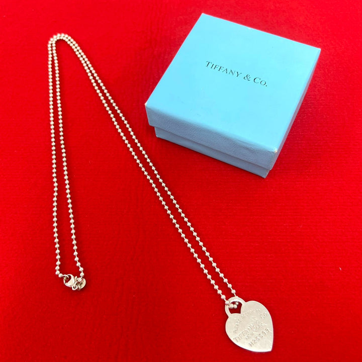 Necklace Tiffany Return Toe Heart Tag Ball Chain Necklace