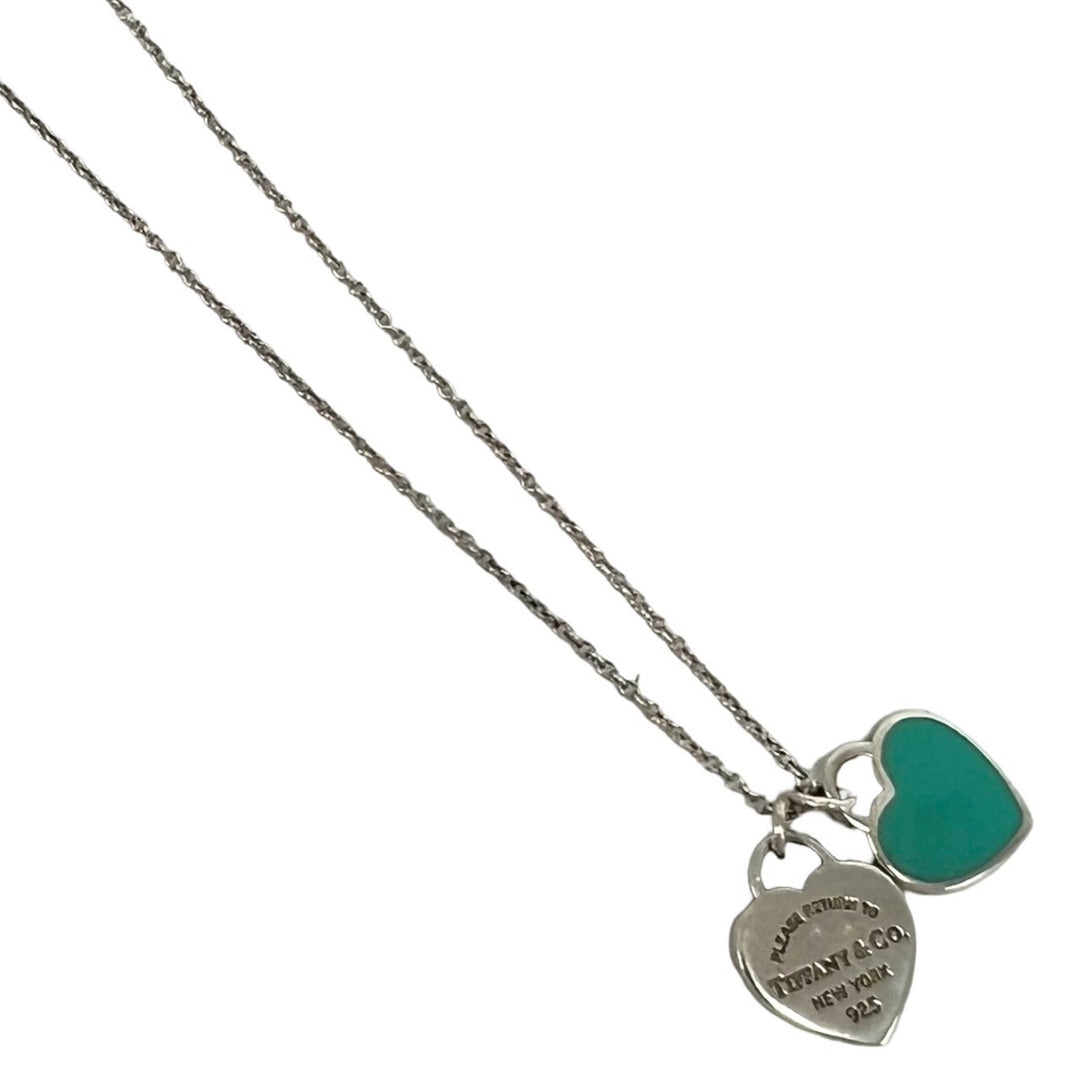 Necklace Tiffany Return Toe Tiffany Blue Double Heart Tag Pendant