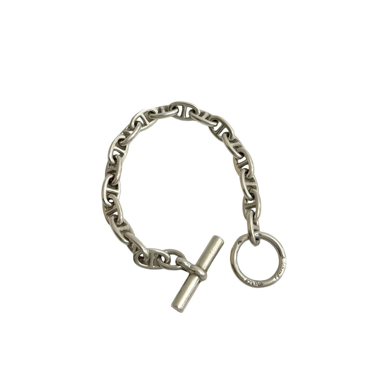 筆記体 Hermes エルメス シェーヌダンクル pm 18コマ 70s 80s HERMES - エルメス ブレスレット シェーヌダンクル 18コマ PM 筆記体