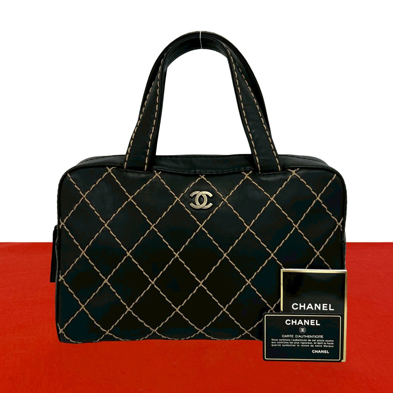 CHANEL ワイルドステッチハンドバッグ　美品 CHANEL シャネル ワイルドステッチ ハンドバッグ – Trip