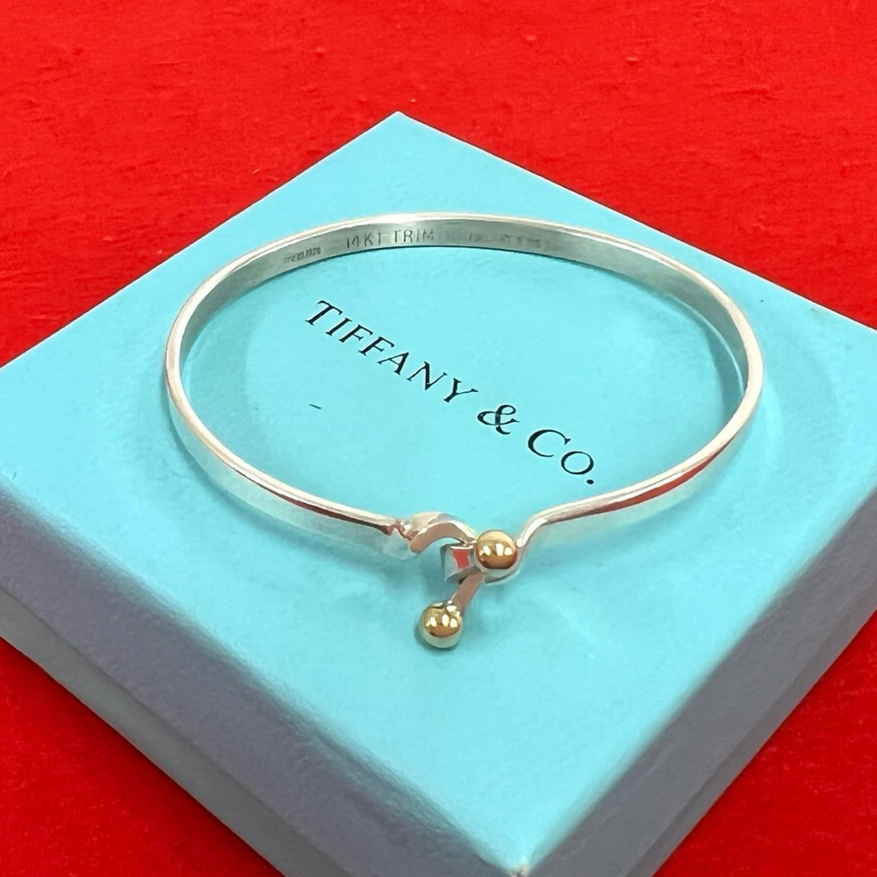 TIFFANY&Co. ティファニー (Vintage) ダブルフック バングル 925 K18