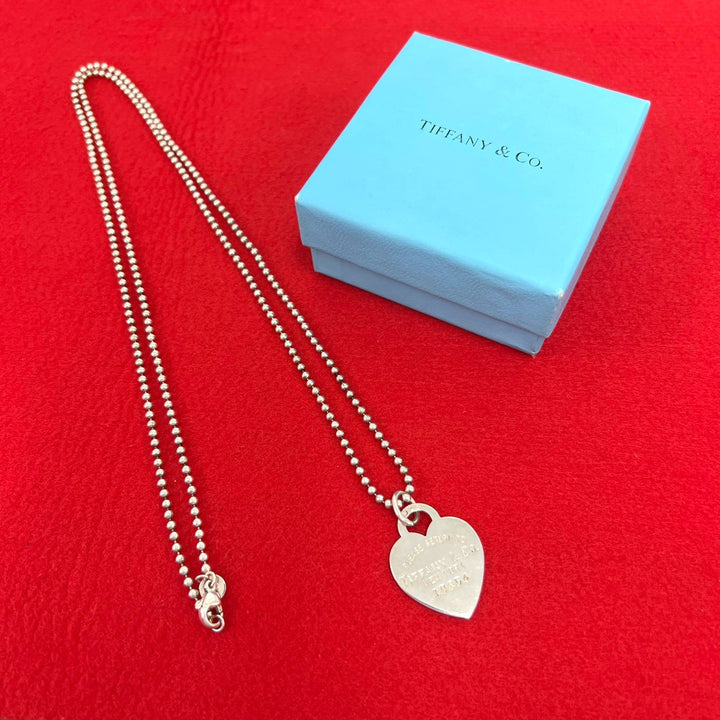 Necklace Tiffany Return Toe Heart Tag Ball Chain Necklace