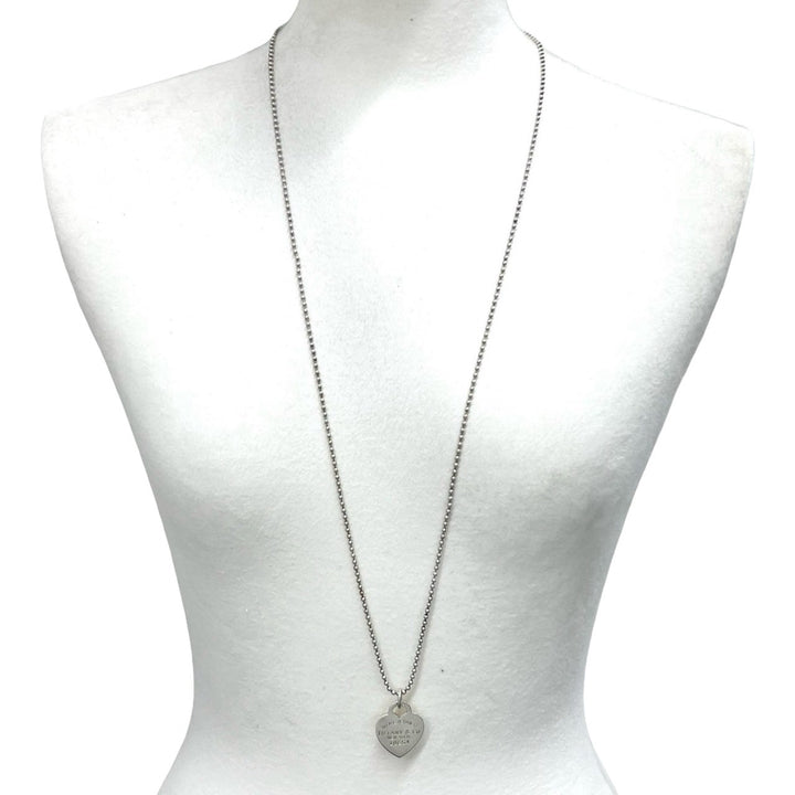 Necklace Tiffany Return Toe Heart Tag Ball Chain Necklace