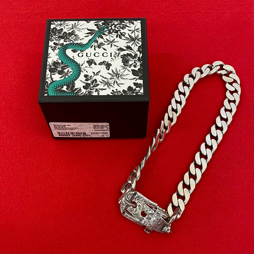 GUCCI アラベスク キャットヘッド 喜平ベルト ネックレス – Trip