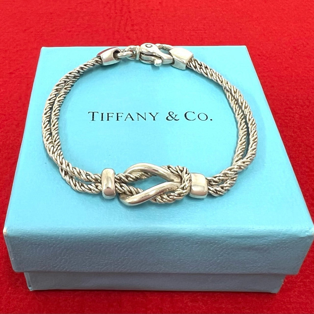 プ*い様 Tiffany&Co.ティファニー ダブルロープ センターノット ブレ TIFFANY&Co. ティファニー (Vintage) センターノット ダブルロープ