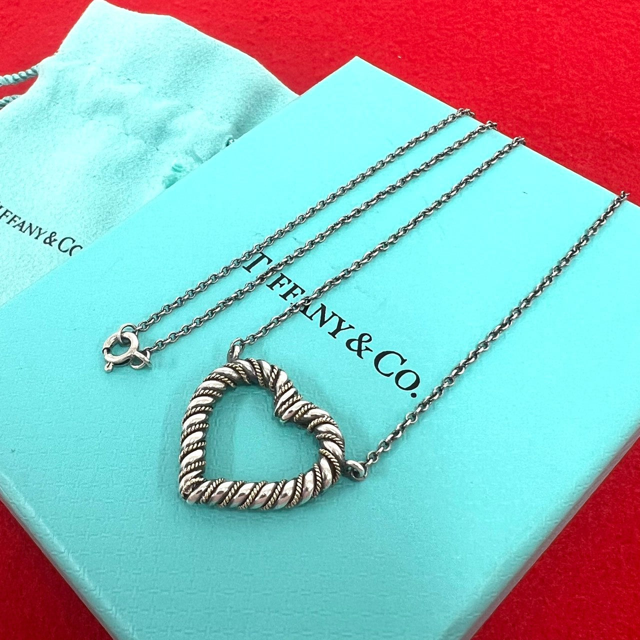 y*◎様 Tiffany ネックレス TIFFANY&Co. ティファニー (Vintage) ツイスト ハート ネックレス 925