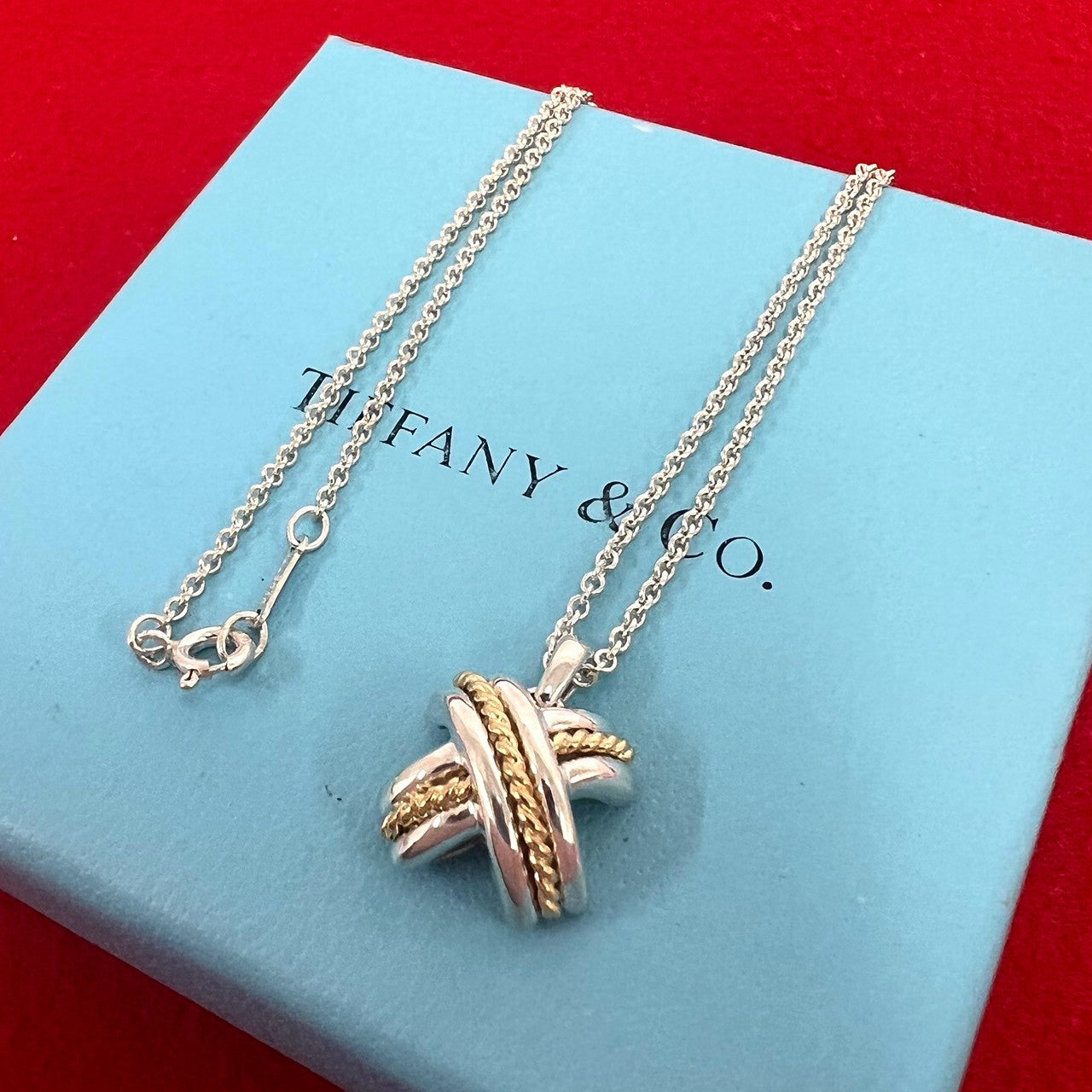 アカセーフティピン ネックレスTiffanyシグネチャークロスセット TIFFANY&Co. ティファニー (Vintage) シグネチャークロス ネックレス