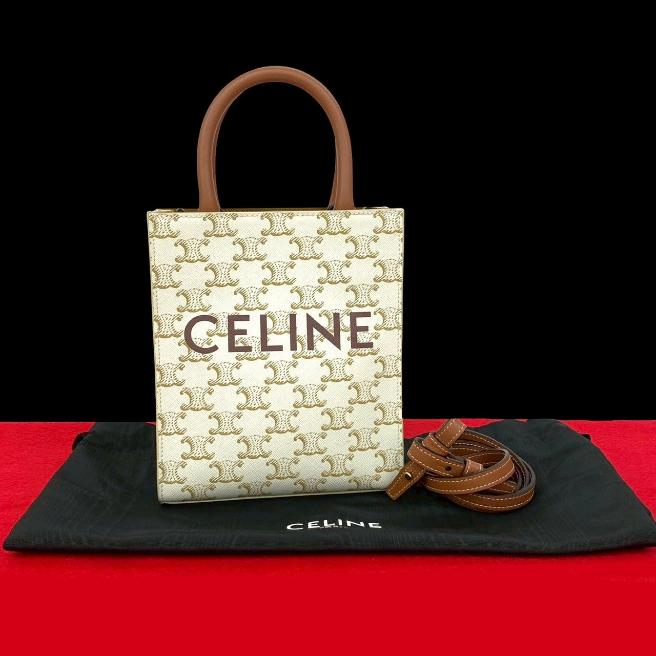 CELINE セリーヌ ミニ バーティカル トリオンフ キャンバス カバ