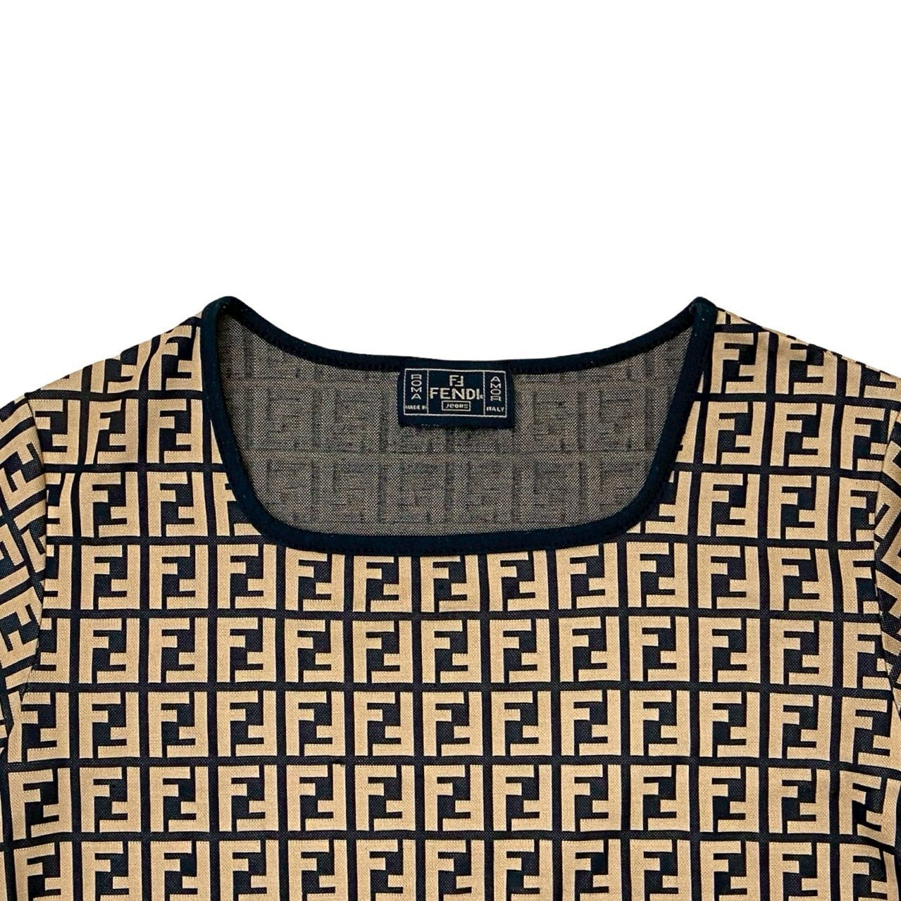 フェンディ FENDI ベスト カットソー プルオーバー 44 茶 青緑 FENDI（フェンディ） ニット FZXB23 ARVB レディース セーター クルー
