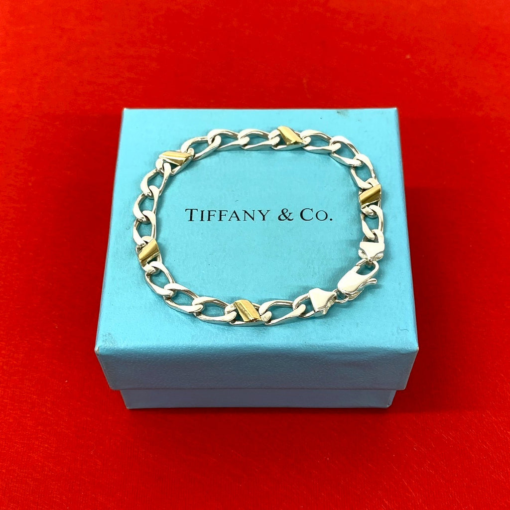 poke1004 Tiffany&Co 925ブレスレット750フィガロ TIFFANY&Co. ティファニー (Vintage) フィガロ ブレスレット – Trip