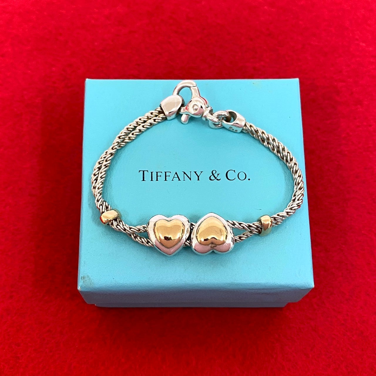 TIFFANY&Co. ティファニー ダブルハート ロープチェーン ブレスレット