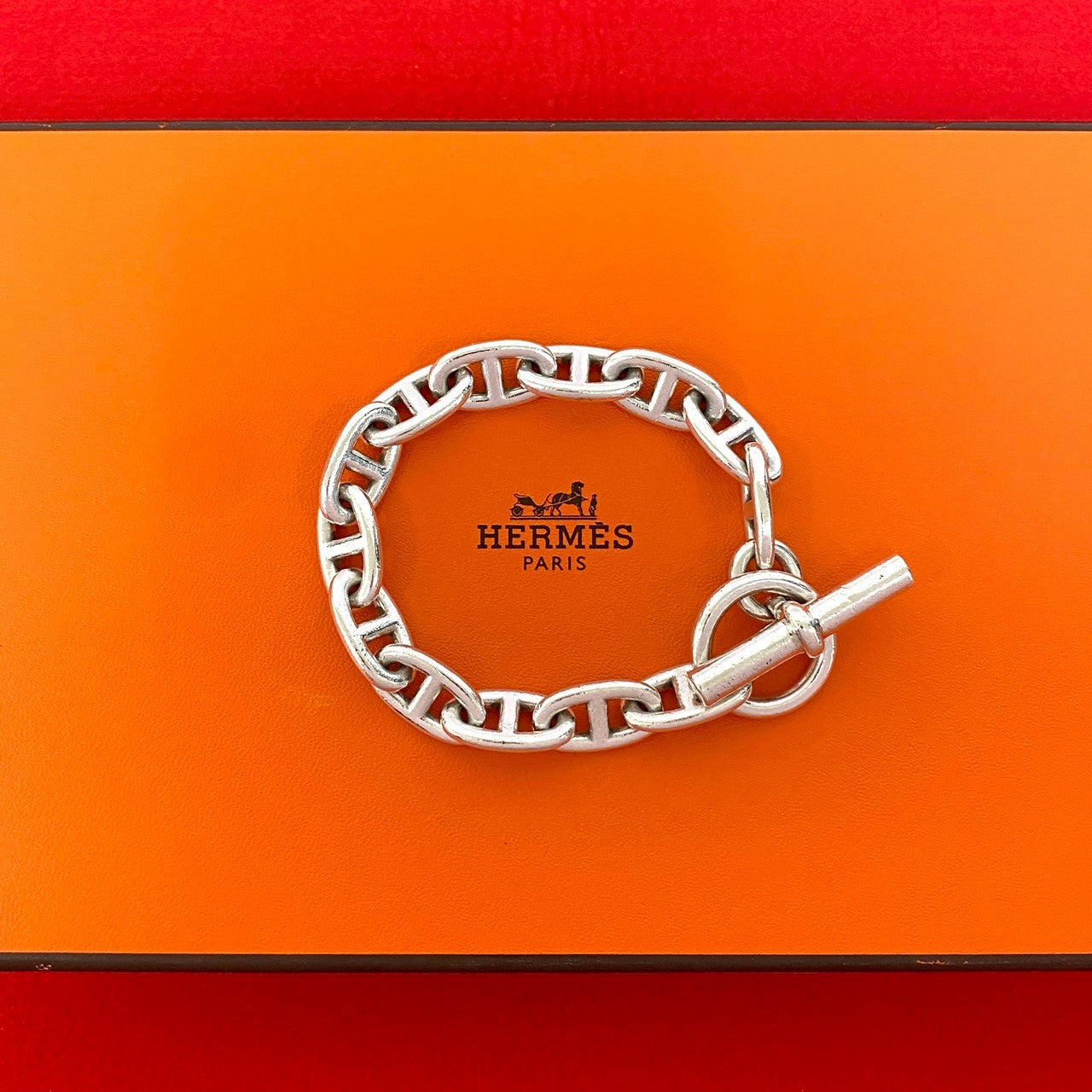 HERMES エルメス シェーヌダンクル ブレスレット 空箱　現行 エルメス ブレスレット シェーヌダンクル GM 14コマ SV925 箱 | 東京