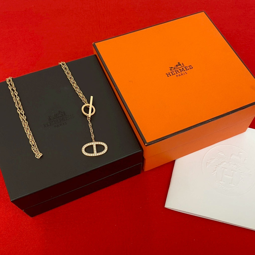 HERMES エルメス シェーヌダンクル コントゥール ネックレス – Trip