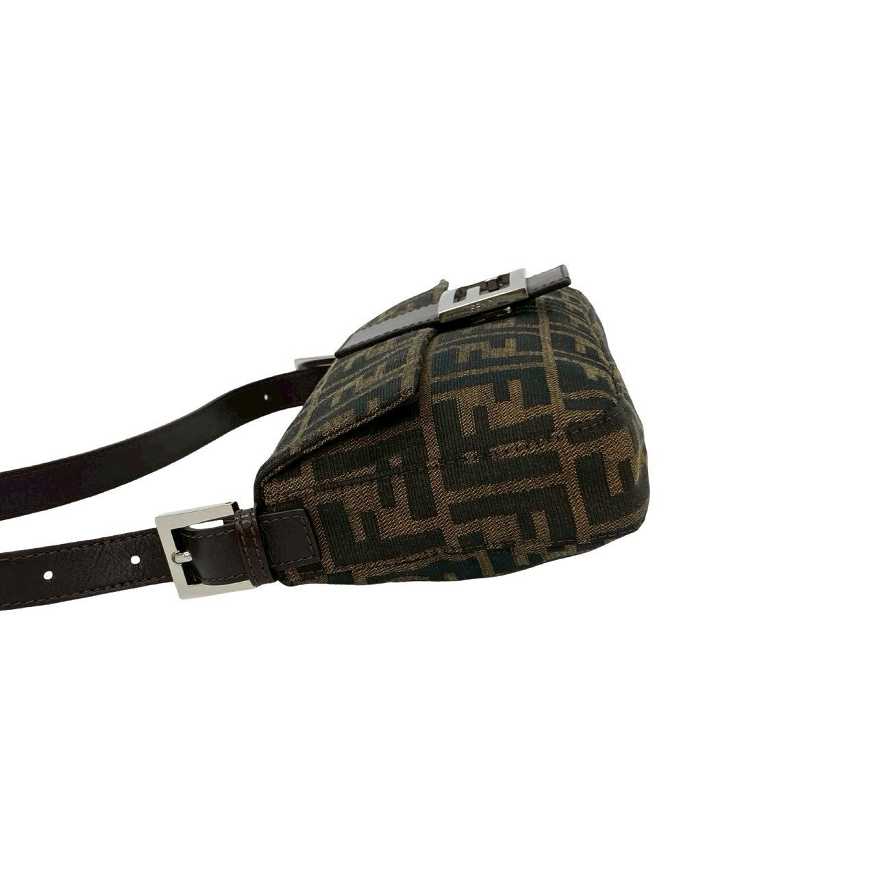 超美品 FENDI フェンディ マンマバケット レザーショルダーバッグ FENDI（フェンディ） マンマバケット ブラウン シルバー金具