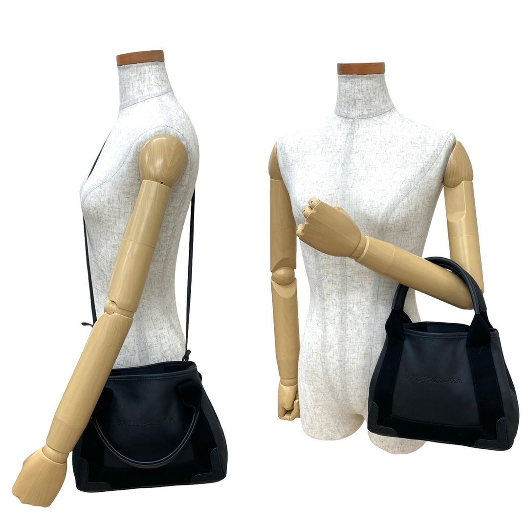 Shoulder bag Balenciaga navy cabas XS