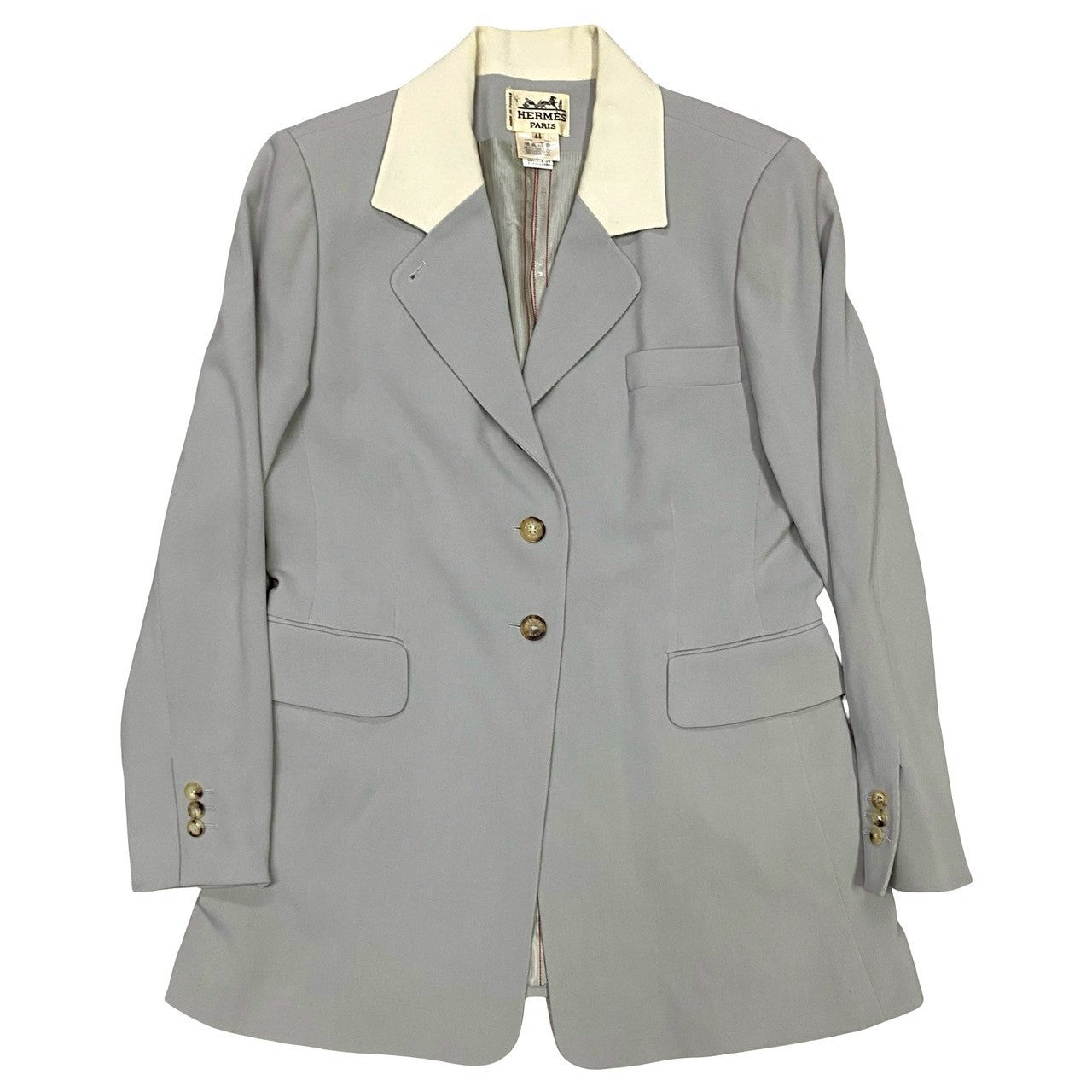 HERMES エルメス　イタリア製 テーラードジャケット HERMES - 美品 エルメス HERMES ジャケット テーラードジャケット