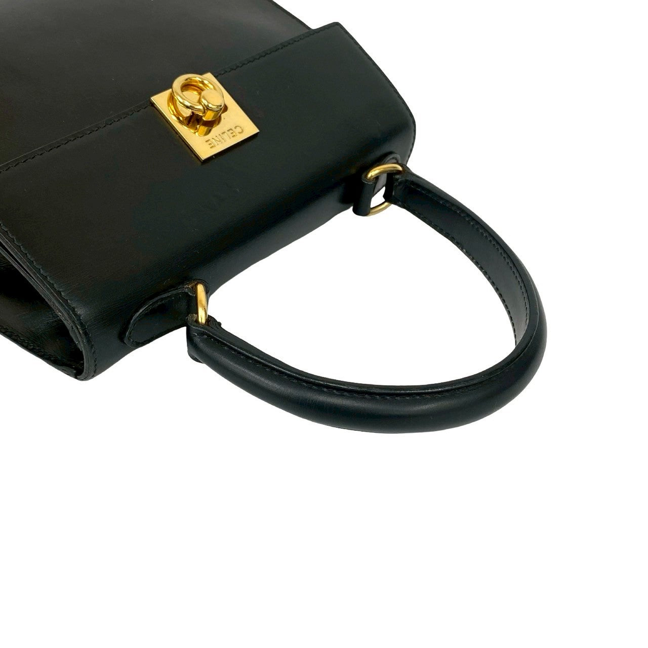CELINE ヴィンテージバッグ(りばこ) CELINE セリーヌ ロゴ ガンチーニ レザー ボックス クロスボディ
