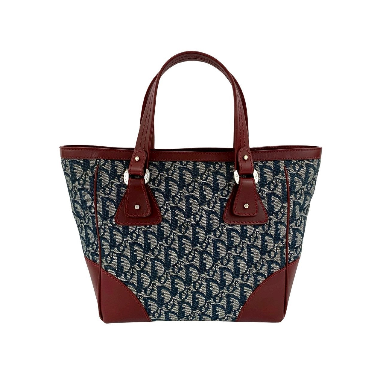 【Dior】バーガンディ ハンドバッグ 保存袋付き クリスチャンディオールレディディオール カナージュ 2WAY