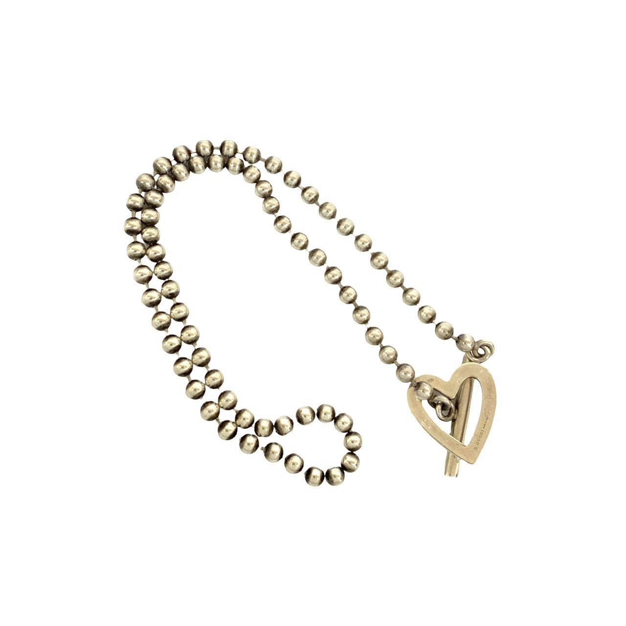 グッチ　ネックレス　ハート　クレスト　トグル　925　シルバー　イタリア製 GUCCI グッチ トグルハート ネックレス – Trip