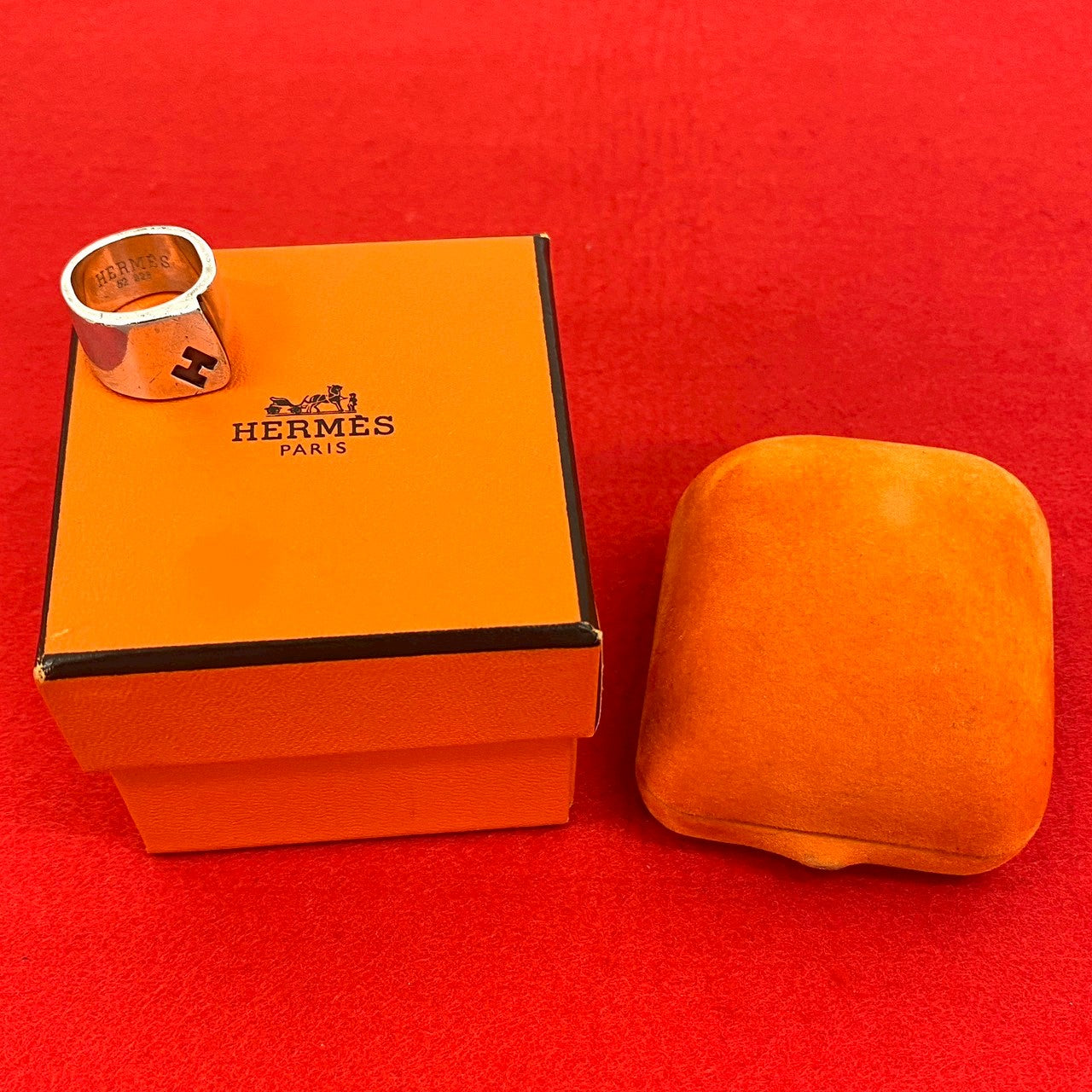 HERMES キャンディリング　オレンジ エルメスHERMES キャンディリング オレンジ サイズ51