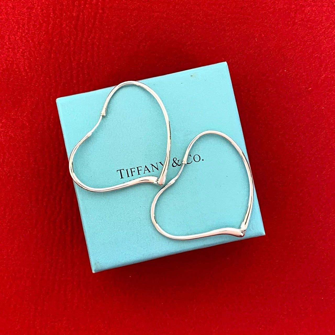 Tiffany ティファニー 925 オープンハート フープ ピアス スモール