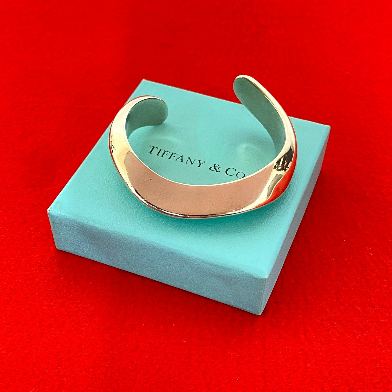 廃盤レア⭐︎Tiffany & Co. エルサペレッティ　シルバーバングル　カフ 希少品 ティファニー エルサペレッティ ビンテージ カフ バングル