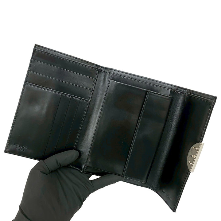trifold wallet prada