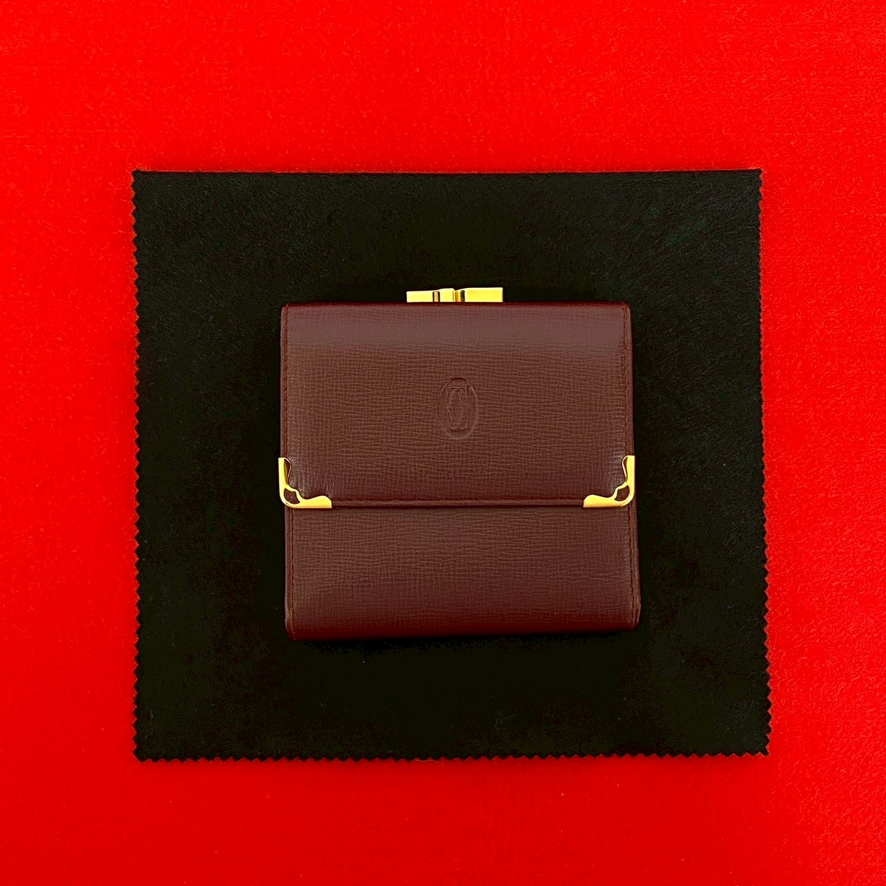【ヴィンテージ】カルティエ 財布 Cartier カルティエ 財布 ブラック パンテール レザー 3つ折り vintage