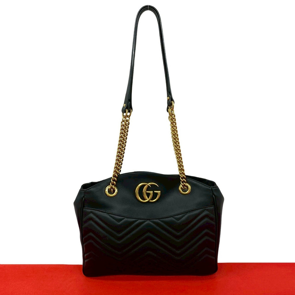 GUCCI GGﾏｰﾓﾝﾄ GGマーモント〕スモール ショルダーバッグ ・ブラック レザー | GUCCI公式
