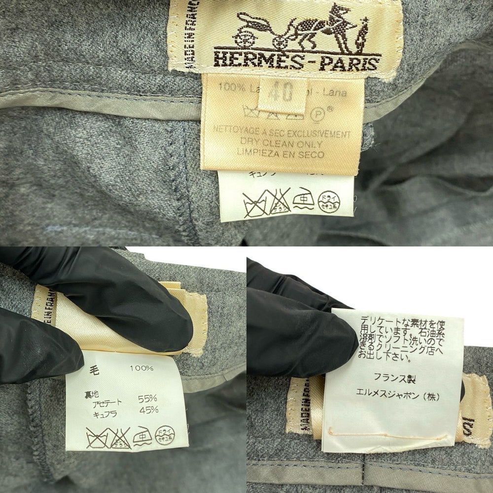 極 美品 HERMES エルメス ウール パンツ サイズ40 ボトムス レディース  