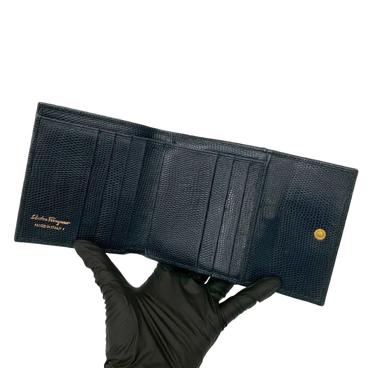 Salvatore Ferragamo 三つ折り財布 ネイビー Salvatore Ferragamo サルヴァトーレフェラガモ (Vintage) 三つ折り