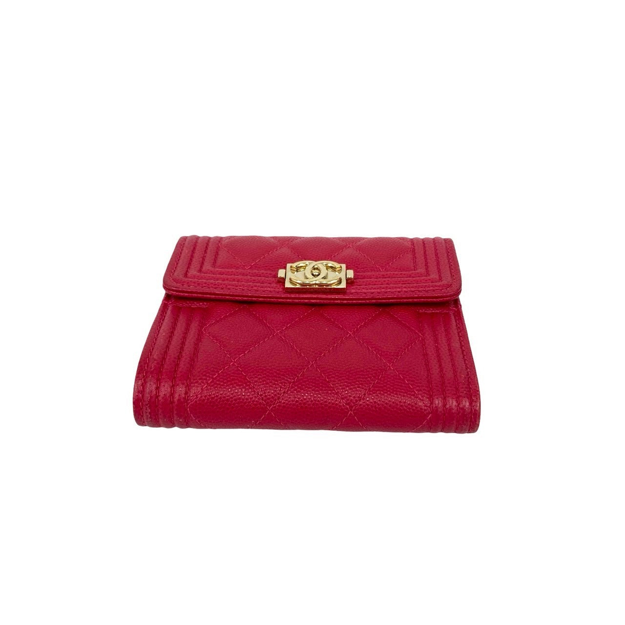 CHANEL シャネル ボルドー 二つ折り財布 中古・古着通販】CHANEL (シャネル) 2つ折り財布 レッド｜ブランド