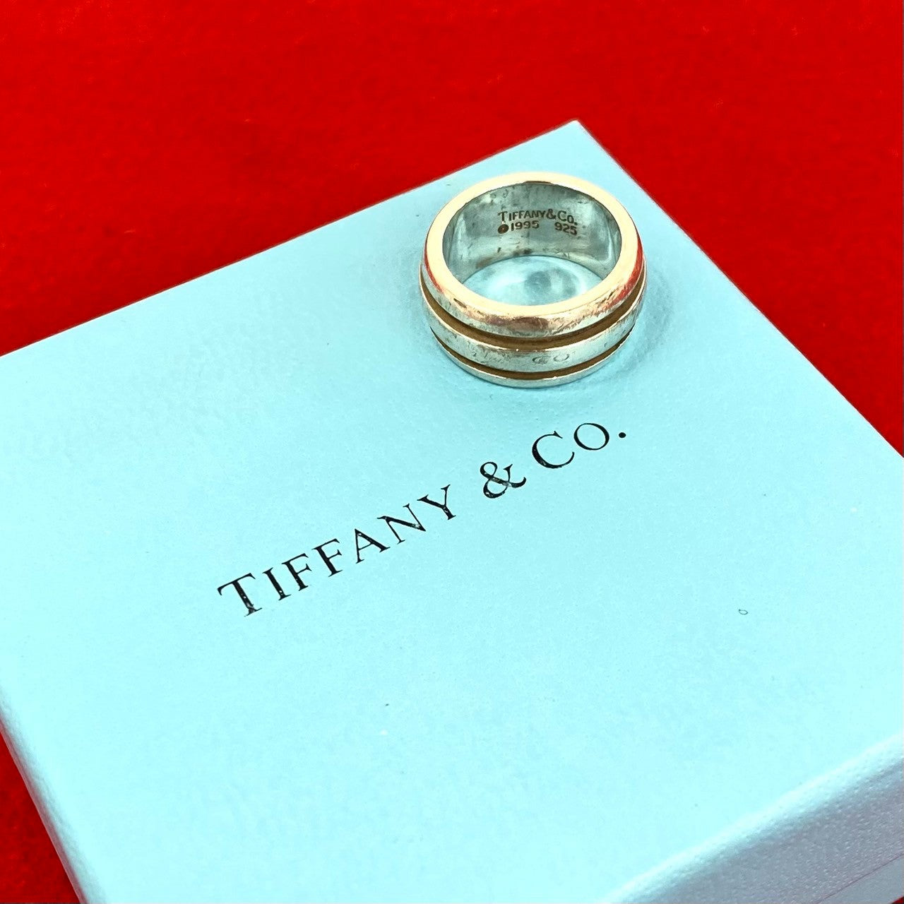 【16号・廃盤】ティファニー　グルーブド　ダブルライン　リング　シルバー　美品 TIFFANY&Co. ティファニー (Vintage) グルーブド ダブルライン リング