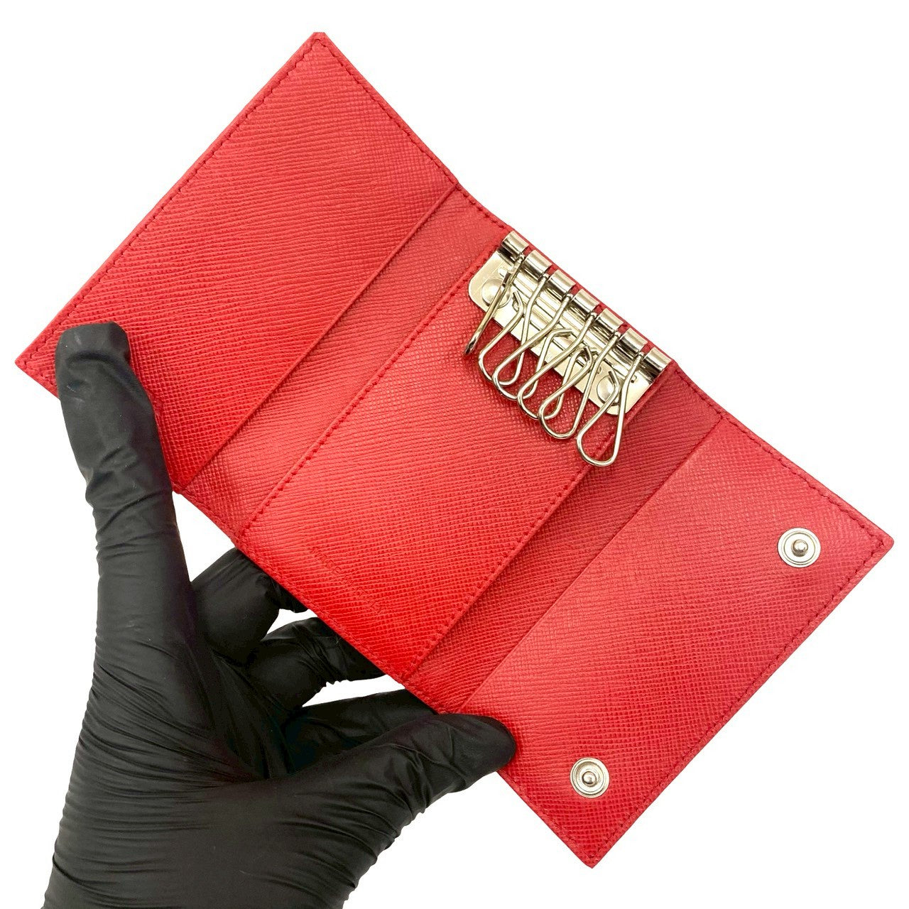 プラダ　キーケース　バビ様 ラ*ビ様 PRADA ブラウン サテン キーケース ラ*ビ様 PRADA ブラウン サテン