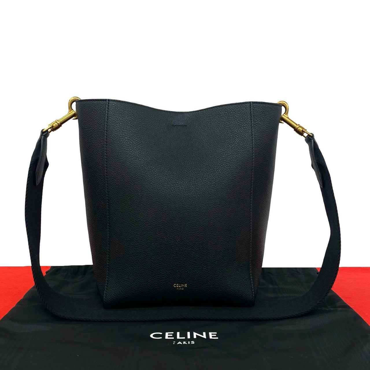 セリーヌ サングルバケット スモール ショルダーバッグ ブラック 保存袋 CELINE セリーヌ サングル バケット スモール ショルダーバッグ – Trip