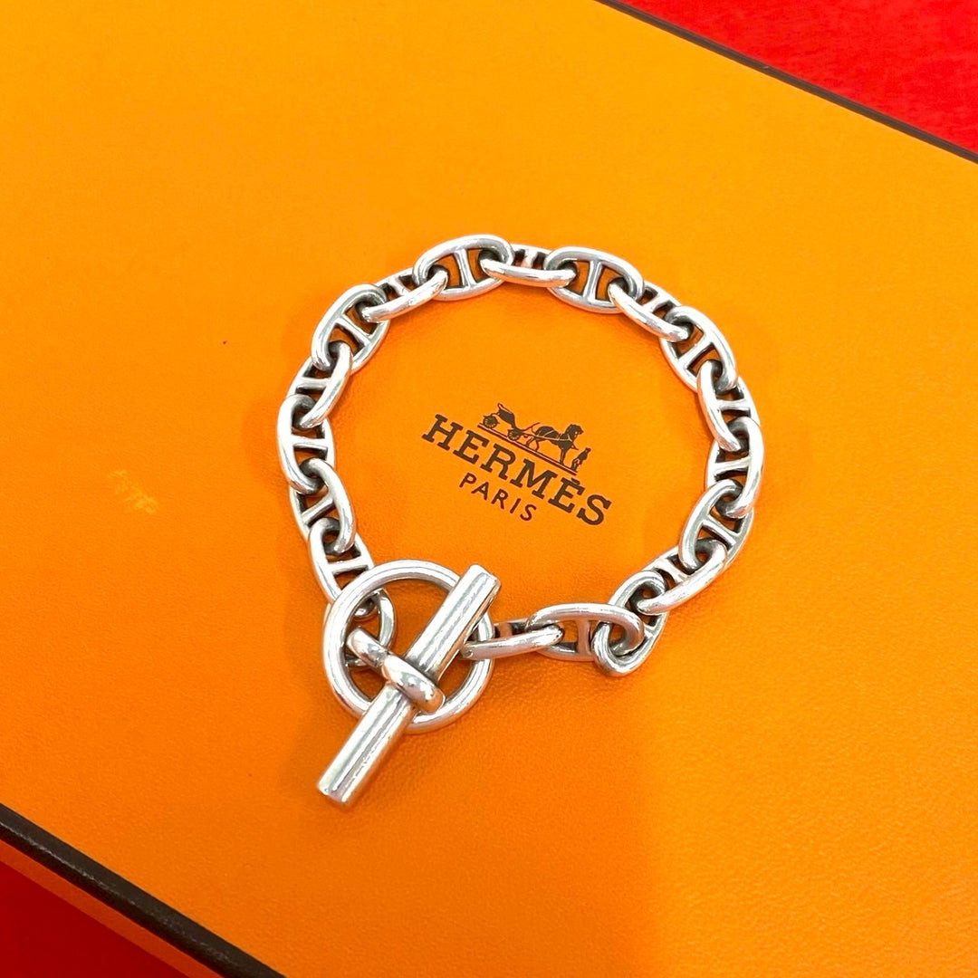 ブレスレット エルメス シェーヌダンクル PM 18コマ 筆記体