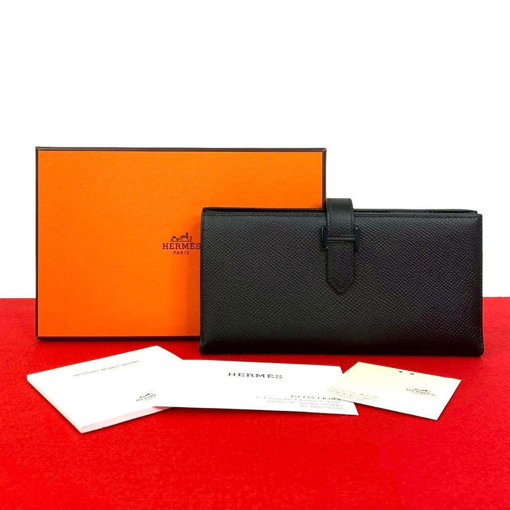 A teen　HERMES エルメス ベアン スフレ ブラック エルメス ベアンスフレ ブラック オーストリッチ ゴールド金具