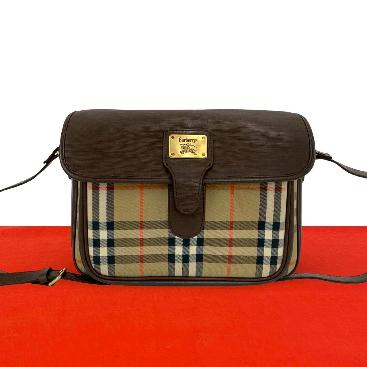 バーバリーズ Burberrys ショルダーバッグ_x000D_
 メガチェック 巾着 カーキグリーン Burberrys バーバリーズ (Vintage) ショルダーバッグ – Trip